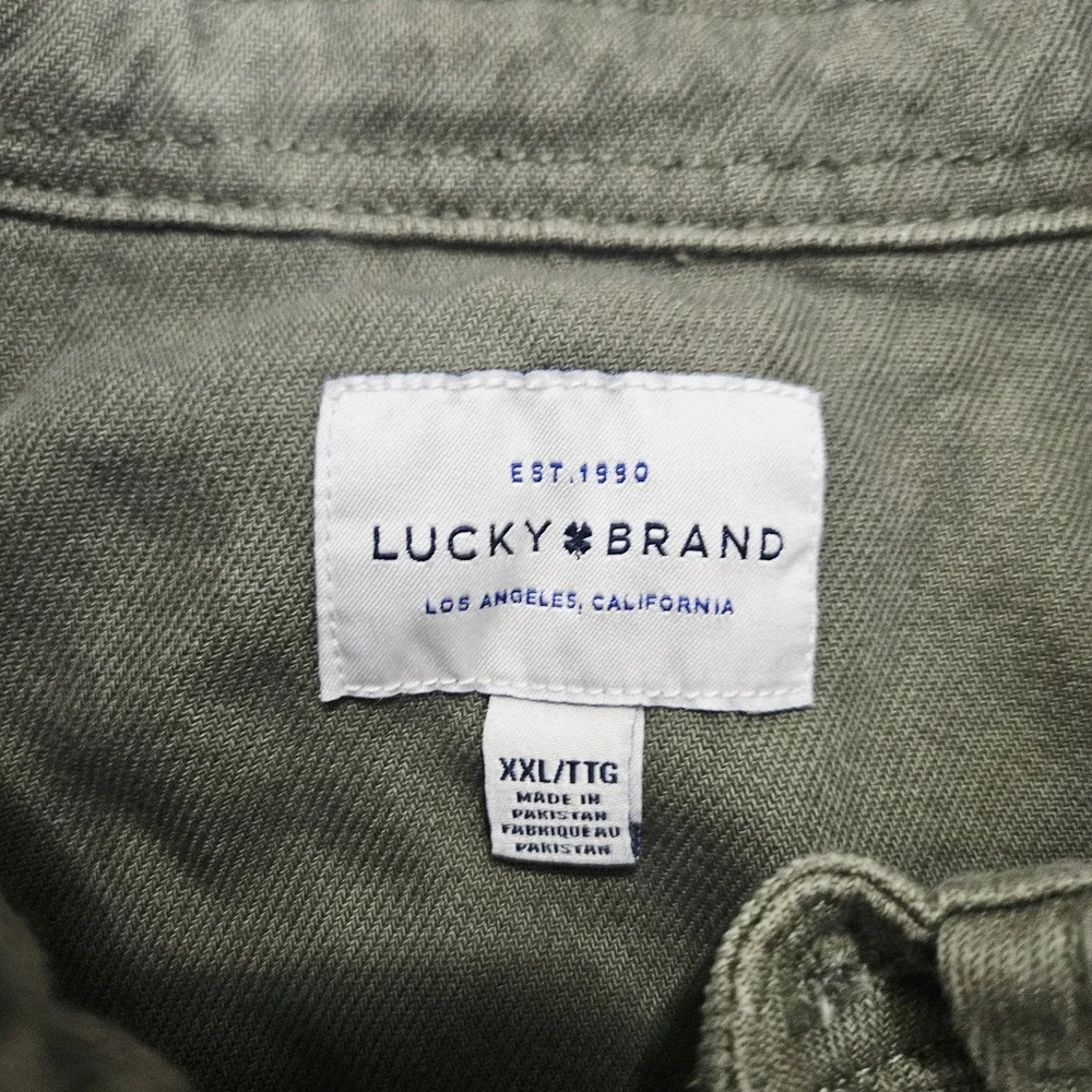 Lucky Brand Men's Long Sleeve Button Down‎ Shirt Jacket Green Size 2XL